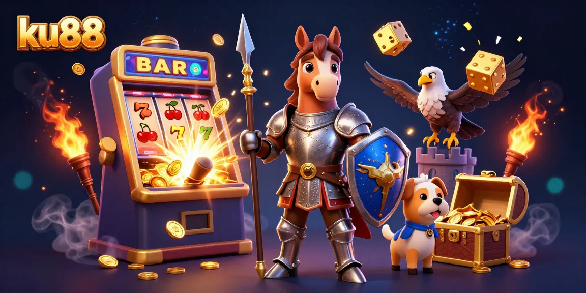 Experience thrilling gameplay at ku88 with a jackpot explosion of colorful casino elements.